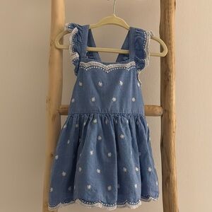 Cat & Jack Blue Sleeveless Sundress with Flutter Sleeves